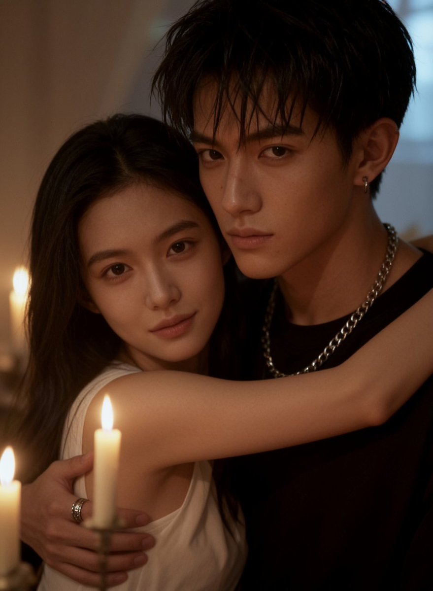 ByteplusAIDevs's tweet image. Seedream 4.0 prompt:
Combine Figure 1 and Figure 2 to create couple portraits. The two people's poses are natural and intimate, their eyes are delicate and vivid, and there is a candlelit atmosphere.