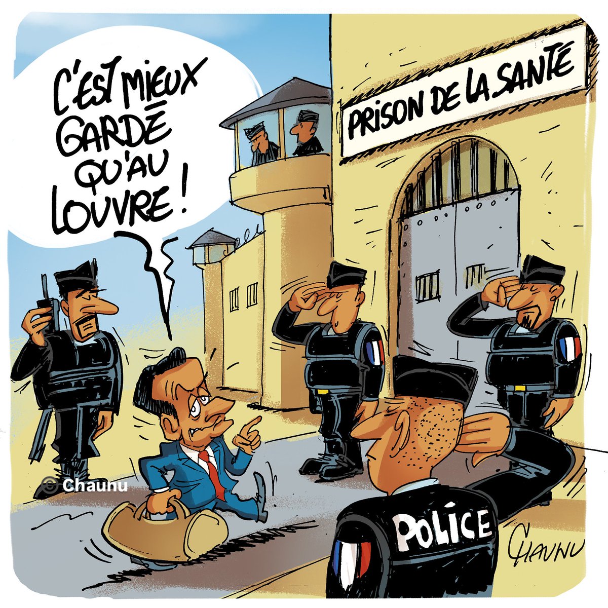 ✏️ dessin du jour pour @ouestfrance et <a href="/_lunion/">L'union</a> Nicolas Sarkozy entre à la prison de la Santé #sarkozy #actu #dessindepresse