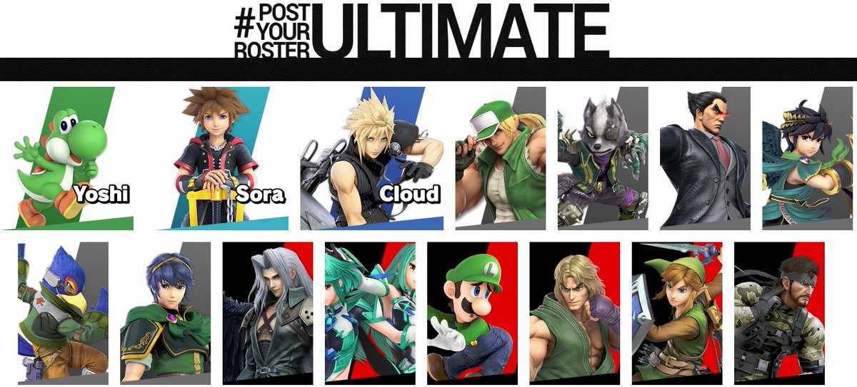 Green = Main
Teal = Co-Main? Secondary?
Blue = Old Secondary
Grey = Current Pockets/For Fun Characters
Red/Black = Old Pockets/For Fun Characters