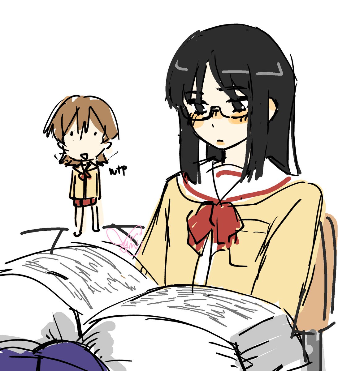 shhh she's reading the giganormouslargificationextrabiggeryhuge book