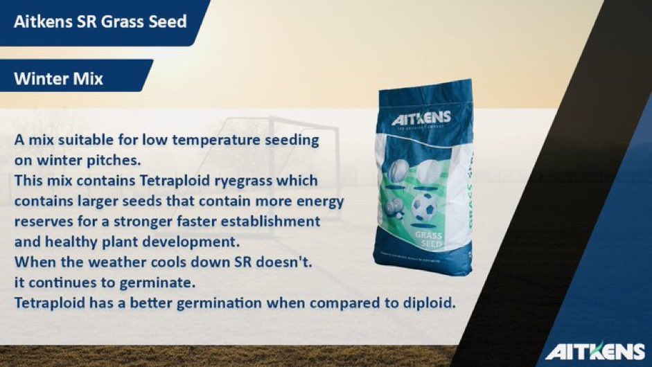 Aitkens SR Grass Seed | The Winter Grass Seed Mix… a suitable mix for low temperature seeding for Winter Sports Pitches and Divotting / Tee Repairs… ❄️💪🌱 
<a href="/Aitkens_turf/">𝔸𝕀𝕋𝕂𝔼ℕ𝕊</a> | #SRGrass