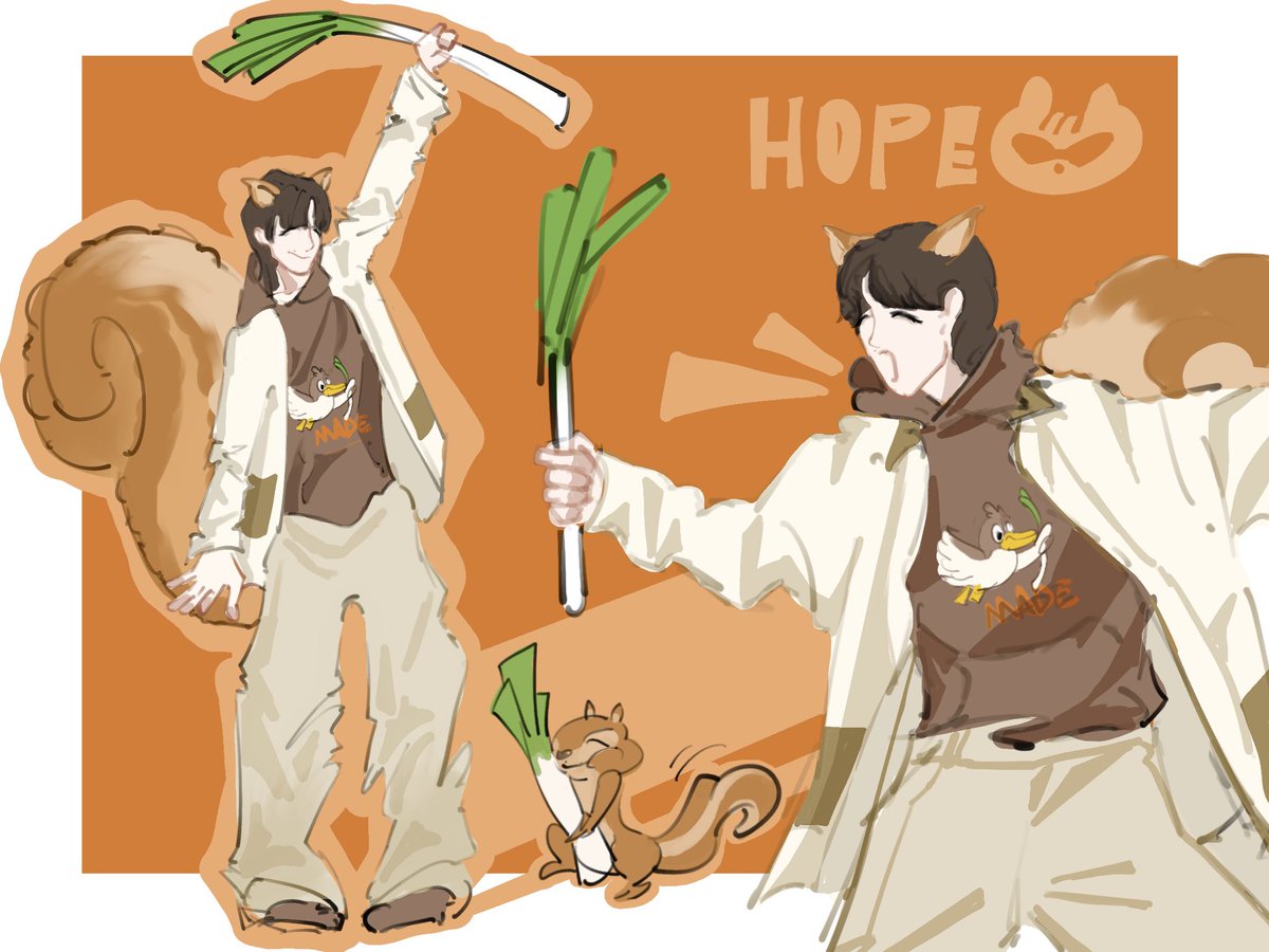 武器是葱的战斗松许🐿️🧅！
#JHOPE #btsfanart
