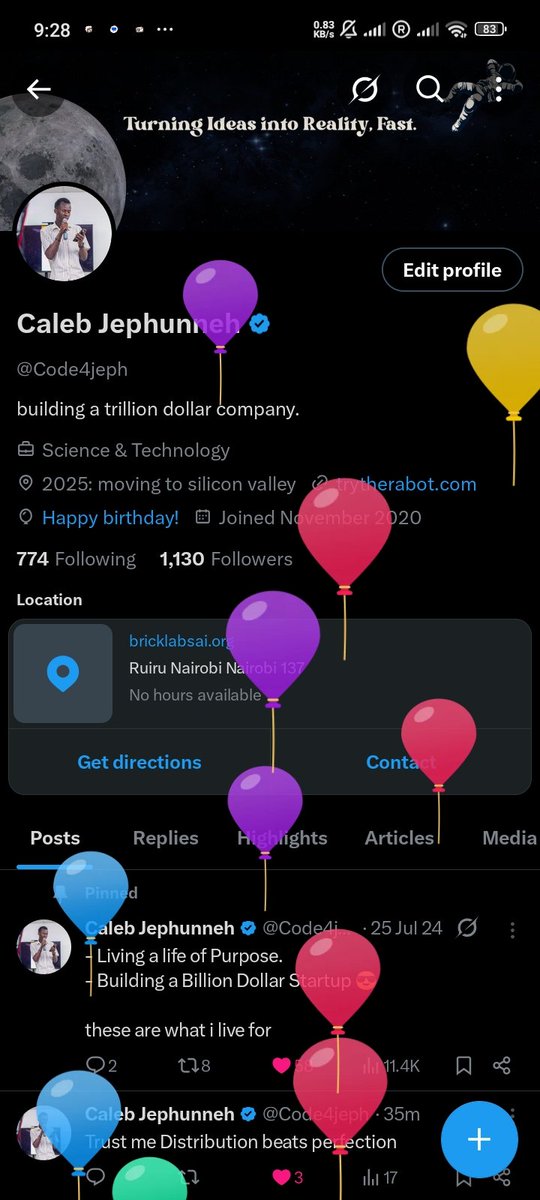 Code4jeph's tweet image. I have turned a year older happy birthday to me
Back to work
