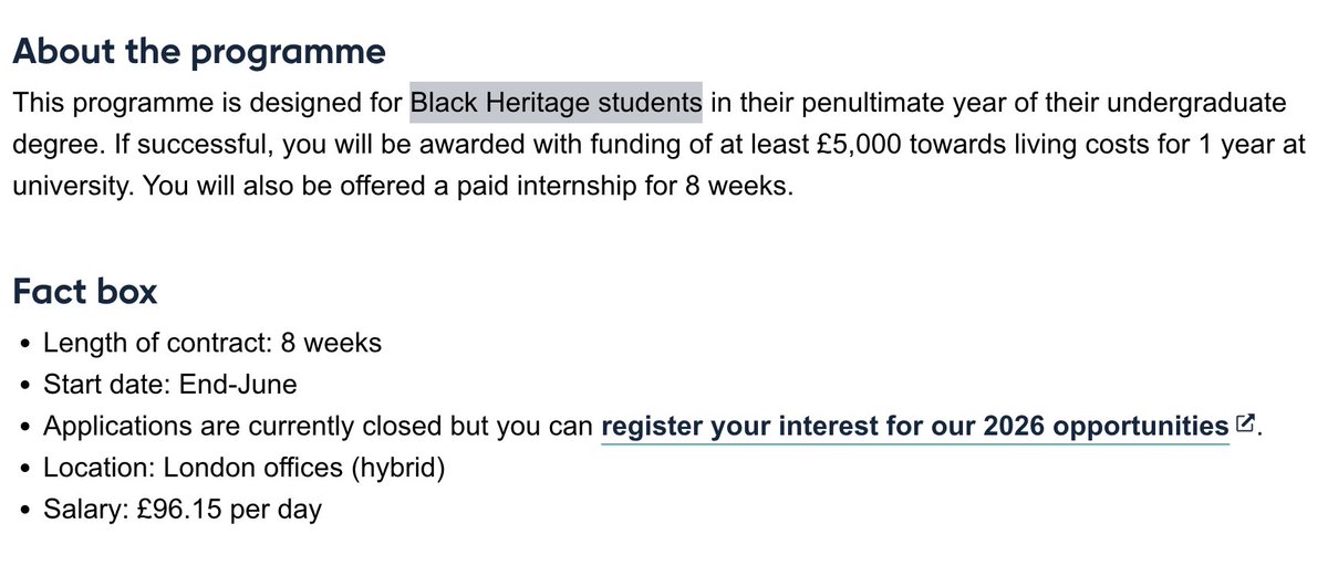 Rupert Lowe MP (@rupertlowe10) on Twitter photo Vile anti-white racism from the Bank of England.
An eight week paid internship, and 'at least' a £5,000 grant - white boys and girls banned from applying.
You're a disgrace, <a href="/bankofengland/">Bank of England</a>.
This racist filth must be removed and opened to all - including white people. Vile anti-white racism from the Bank of England.
An eight week paid internship, and 'at least' a £5,000 grant - white boys and girls banned from applying.
You're a disgrace, <a href="/bankofengland/">Bank of England</a>.
This racist filth must be removed and opened to all - including white people.