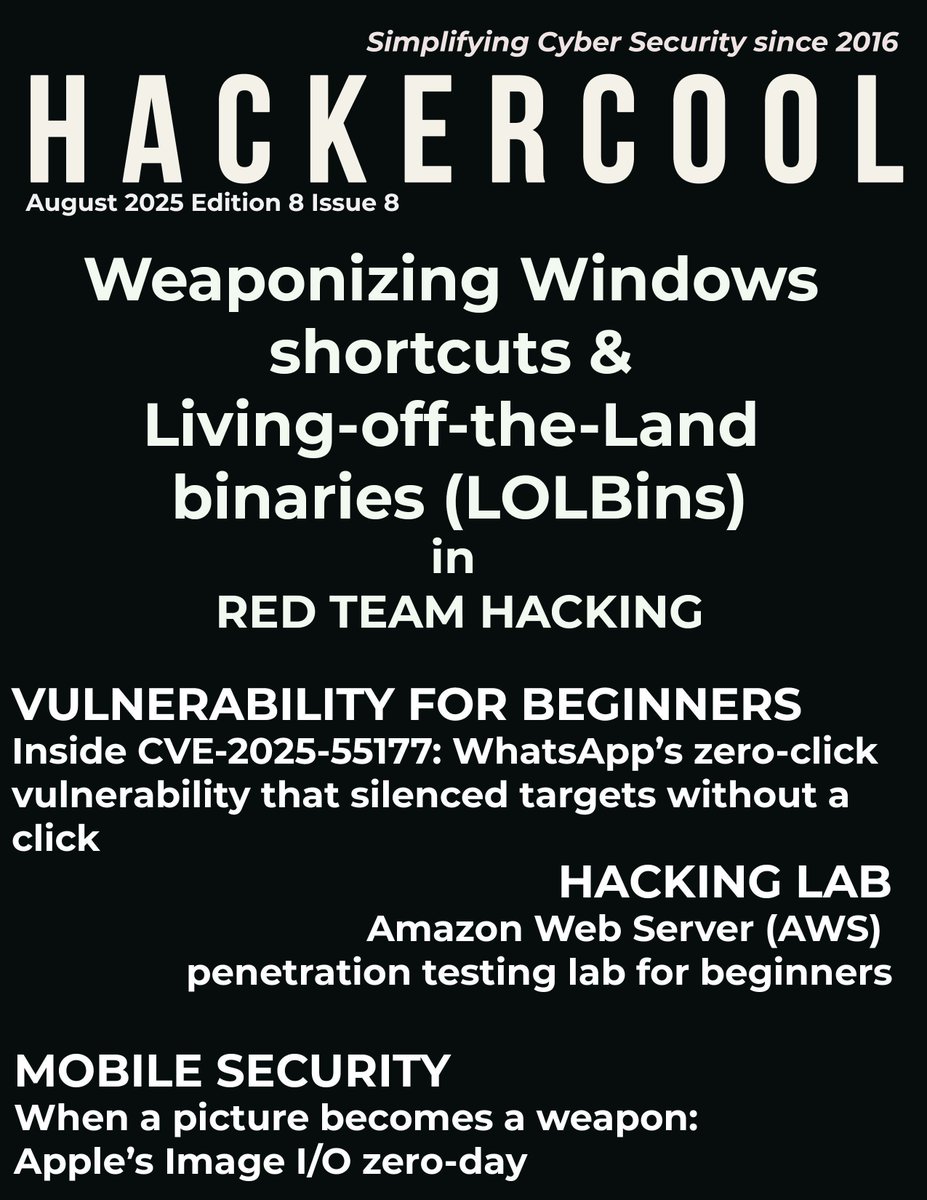 Hackercool_mag's tweet image. Just starting in cloud security? Learn how to build your own AWS penetration testing lab — no prior experience needed. Read the step-by-step guide on ZINIO now. zinio.com/in/article/hac…
#cybersecurity #cybersec #infosec #pentesting #Red-teaming #AWS #Ethicalhacking