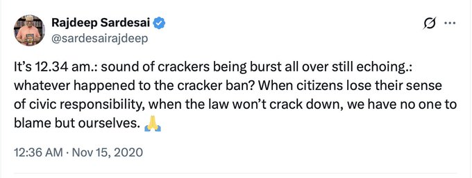 rishibagree's tweet photo. @sardesairajdeep You blamed citizens' lack of civic sense for crackers bursting under Kejriwal's government, but now it's suddenly the BJP's fault?

Gazab ka doglapan hai bhai https://t.co/e8qtAjuI0A