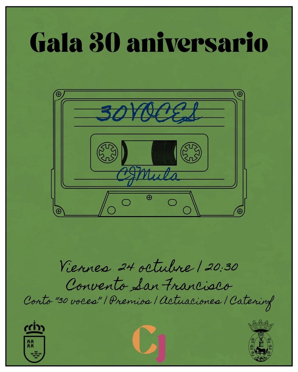 GALA 30 ANIVERSARIO · CONSEJO DE LA JUVENTUD DE MULA

Viernes 24 de octubre
Hora: 20:30 h
Lugar: Convento de San Francisco (Mula)

Una noche para mirar atrás, agradecer el camino recorrido y seguir construyendo juntos el futuro de la juventud muleña