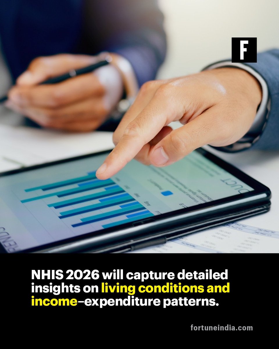 FortuneIndia's tweet image. India is set to launch its first-ever National Household Income Survey (NHIS) in February 2026 — a milestone move to bridge a crucial socio-economic data gap. 
#NHIS2026 #DataForDevelopment #EconomicSurvey #IndiaGrowthStory #SocioEconomicInsights