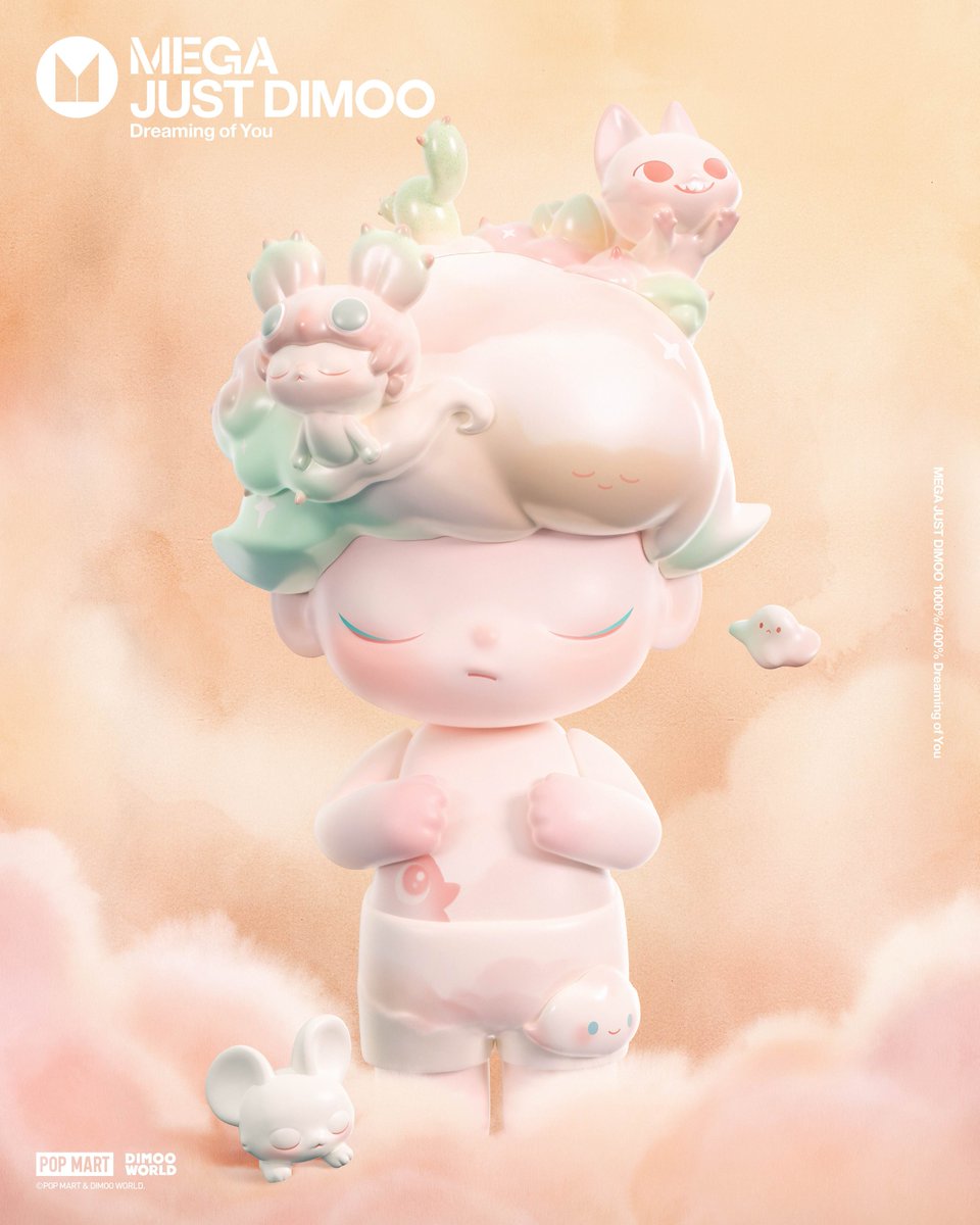 MEGA JUST DIMOO DREAMING OF YOU1000%/400%

Step into DIMOO’s dreamland where imagination drifts between clouds and quiet moments glow with gentle light. 
✅MEGA JUST DIMOO DREAMING OF YOU 1000% ALREADY AVAILABLE
✅MEGA JUST DIMOO DREAMING OF YOU 400% 

AVAILABLE 10/24.

#popmart