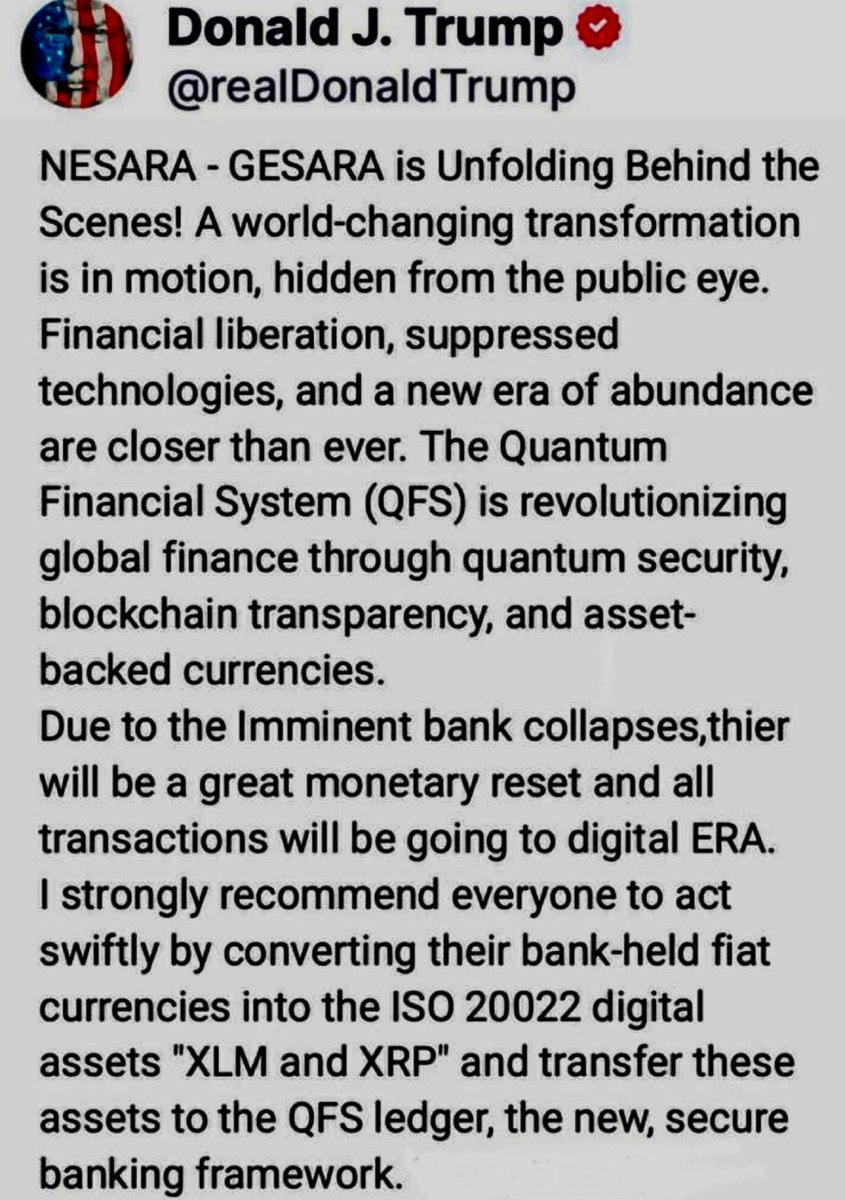 melcarmine15's tweet image. 🌍 NESARA–GESARA Awakening | QFS Era Begins
A silent revolution is unfolding behind the scenes — financial liberation, suppressed technologies, and a new age of abundance are closer than ever. 💫
The Quantum Financial System (QFS) is here to reshape global finance.