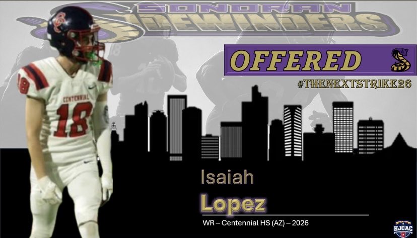 Excited to receive my first offer! Thank you for the opportunity! <a href="/SidewindersFB/">Sonoran Sidewinders Football</a> <a href="/CoachMalott/">B.J. Malott</a> <a href="/Cehsfootball/">Centennial Coyotes Football</a> <a href="/Overstreet2/">John Overstreet</a> <a href="/KamrynBennett/">Kam Bennett</a> <a href="/CoachThiele/">Tim Thiele</a> <a href="/lmzworld_/">LIMITZ™️</a>