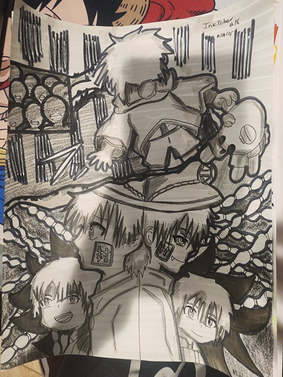 Miri_Lizeth_'s tweet photo. Slowly catching up for InkTober :) 
Inktober #18 - This time, I decided to try coloring in black and white 

#toiletboundhanakokun #anime #fanart #Art #fan #traditional #inktober #deal #inktoberdeal #yugitwins https://t.co/tXnRh3bMFI