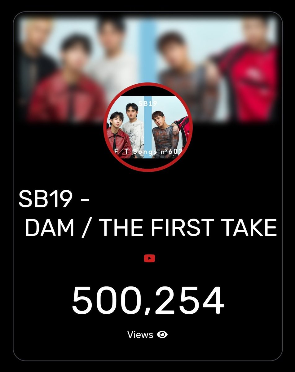 MonsterVoter19's tweet image. Happy 500k streams!
Road to 600k na. Tuloy lang A'TIN walang bibitaw. Lezzgo!
Keep streaming DAM Perf on TFT:
youtu.be/B42BT1Waezw?si…
SB19 TFT COMEBACK
#SB19THEFIRSTTAKE2025
#SB19日本ログ
@SB19Official #SB19