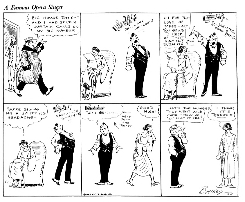 "The Opera Singer" (1925) #ClareBriggs