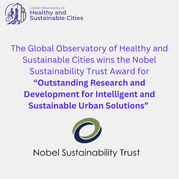 📣 We're honored to announce that the Global Observatory of Healthy and Sustainable Cities has been awarded the 2025 Nobel Sustainability Trust Award for “Outstanding Research and Development for Intelligent and Sustainable Urban Solutions” 🏅 healthysustainablecities.org/nobel-sustaina…
