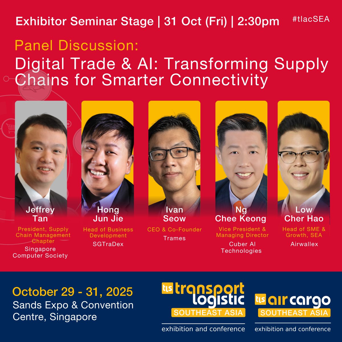 tlacSEA's tweet image. AI and digital trade are transforming logistics. Join #LOGtech Day at (#tlacSEA) 2025 to explore smarter supply chains

🔗 Claim your complimentary Trade Visitor Pass to access all sessions and networking opportunities: lnkd.in/gmHypkM5