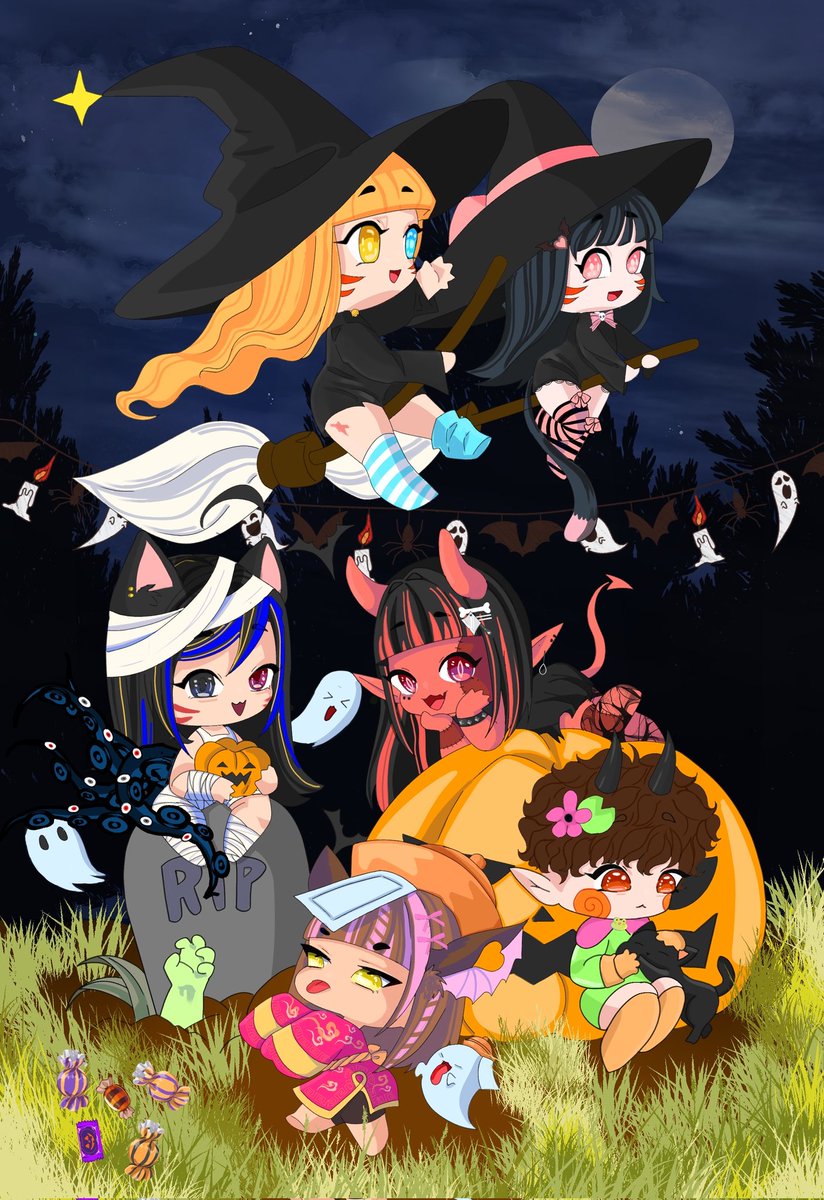 Tomorrow the goobers (me, <a href="/oxciellex/">Oxci 👁‍🗨🍀</a>, <a href="/XtraCwispy/">Cwispy 🐸💚| Fwog Yokai Vtuber</a>, and <a href="/litrainbow21/">Rainbow</a> will be playing Devour at 3-4PM EST. Scary game ooooooo

Art by <a href="/Lirwiee/">Lirwie 🦴</a>