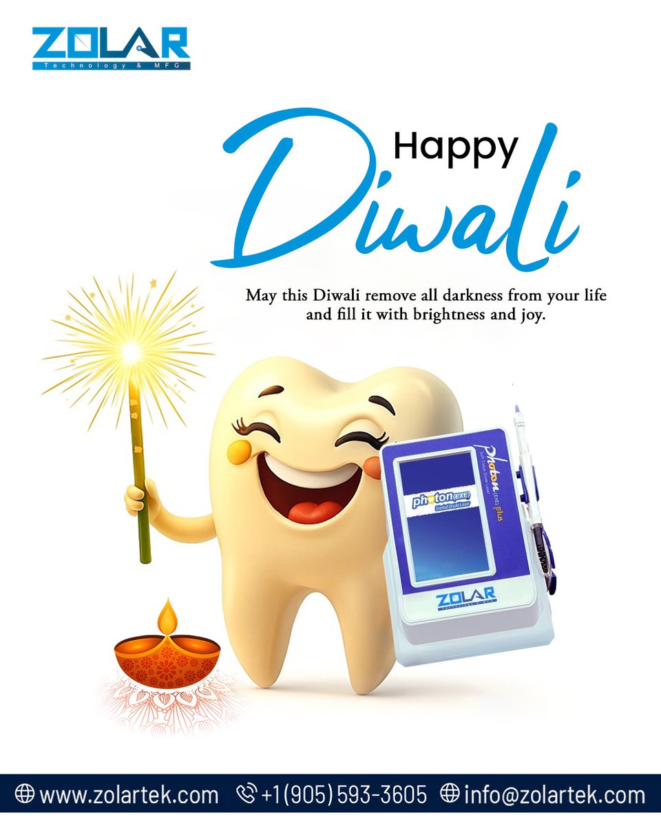 yourdentallaser's tweet photo. 🪔 Happy Diwali from Zolar! 🪔
May this festival of lights bring brightness, joy, and smiles to your life — just like our dental lasers do for your patients! ✨🦷
Wishing you a prosperous and sparkling Diwali! 🌟
#HappyDiwali #Diwali2025 #FestivalOfLights #ZolarLasers https://t.co/M7PrIQ9fML