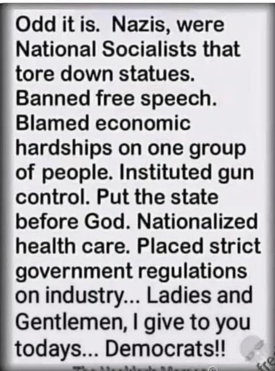 Jessies_Too's tweet image. Looks like the only Nazis out there in America are 
 really DEMOCRATS 👇👇