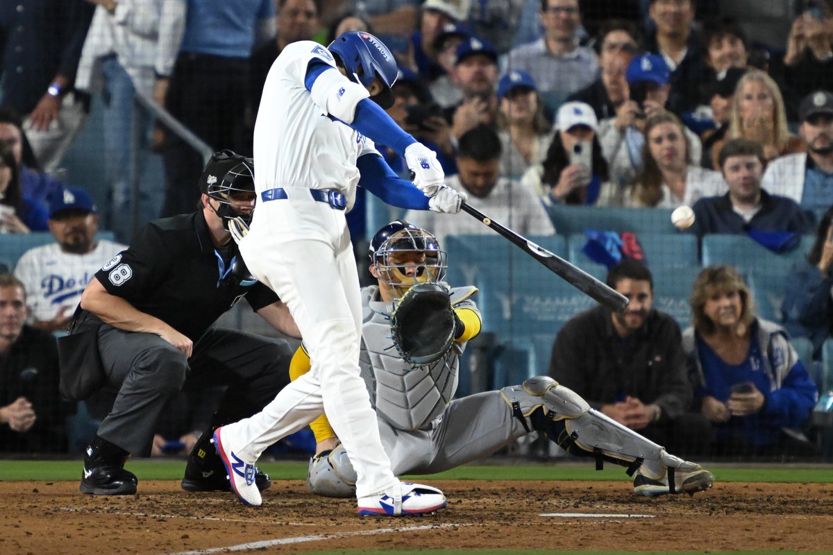 vidcrane's tweet image. All three of #ShoheiOhtani's home run shots and the face of a pitcher with 10k's from the #NLCS Game 4. #ohtani #DodgersWin #dodgers #MLB