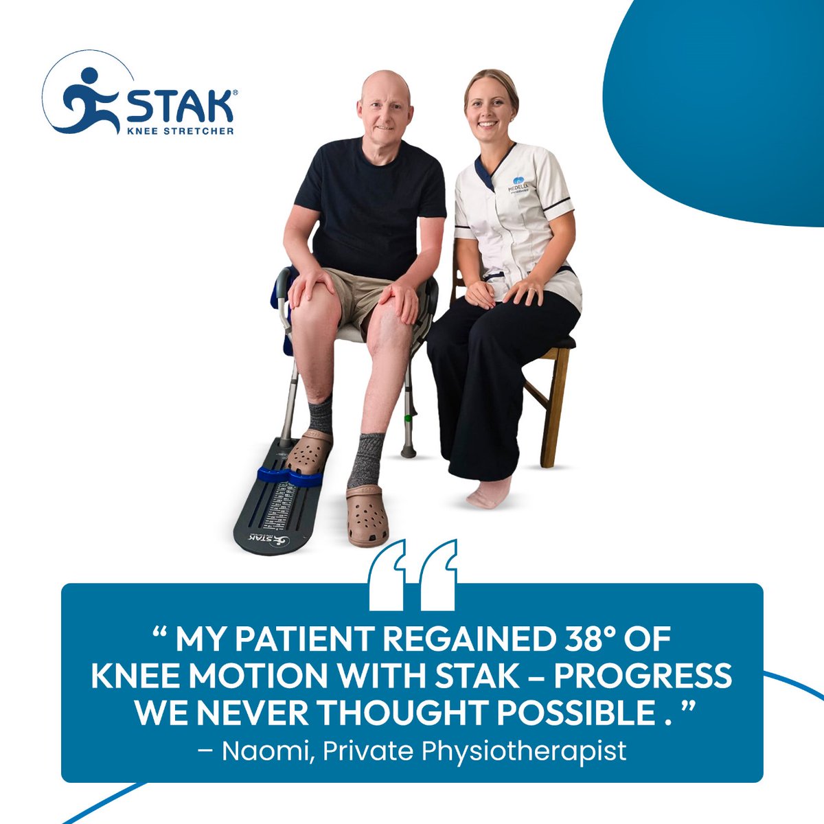 He thought recovery was out of reach. Then STAK helped him regain 38° of knee motion. Proof that progress can surprise you when you stay consistent.

#STAK #KneeRehab #RecoveryJourney #Physiotherapy