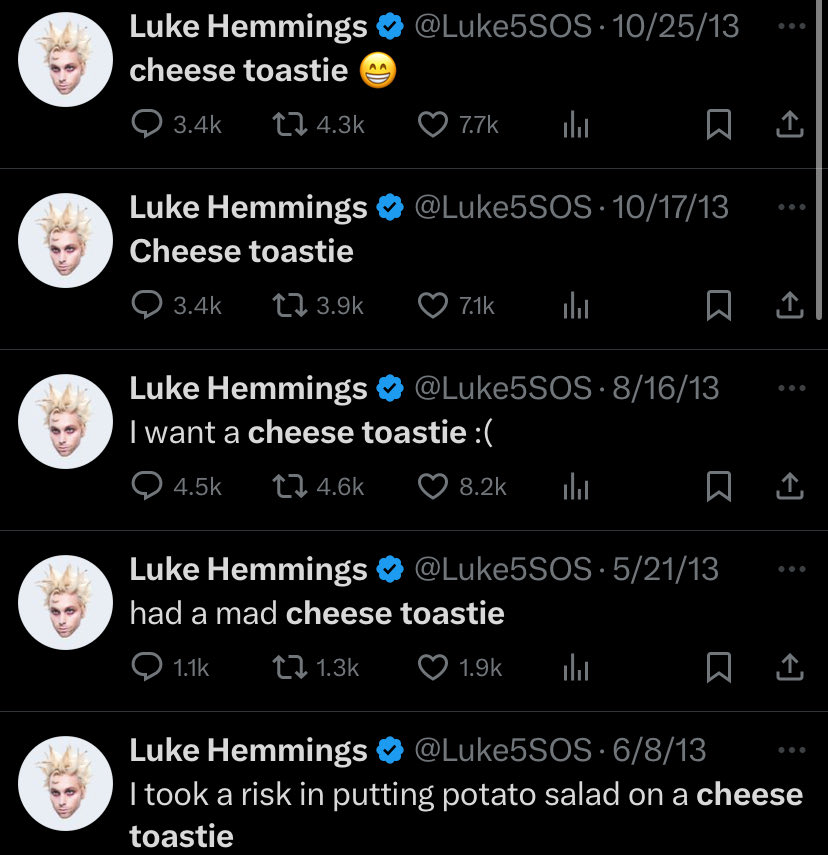 he did not play about his cheese toasties