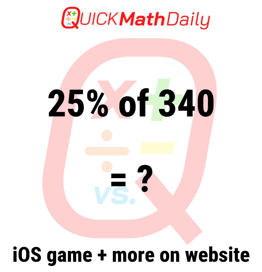 QuickMathDaily's tweet image. 🚨Quick! 💨 Can You Solve⁉️⏱️
No Calculator ❎ 🧠 Comment Below‼️👇
See more on QuickMathDaily.com 👀 ✅