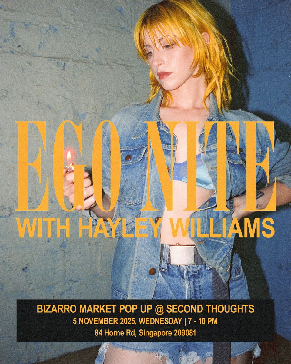 🇮🇩 JAKARTA, 🇵🇭 MANILA, SINGAPORE!

Hayley Williams' EGO NITE is coming to you on 5 NOVEMBER 2025 to celebrate the release of her 'Ego Death at a Bachelorette Party' album ⭐️