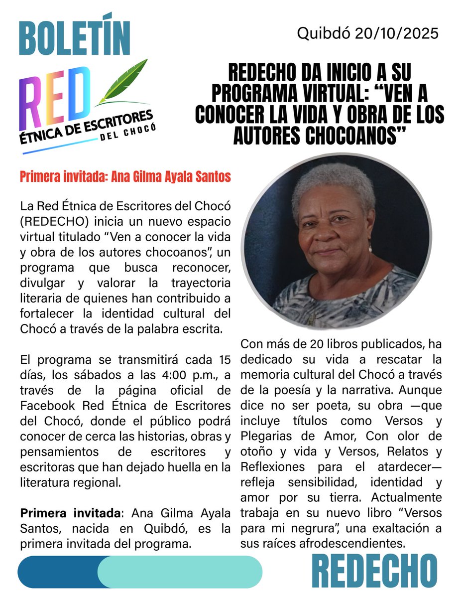 Red Étnica de Escritores del Chocó tweet media