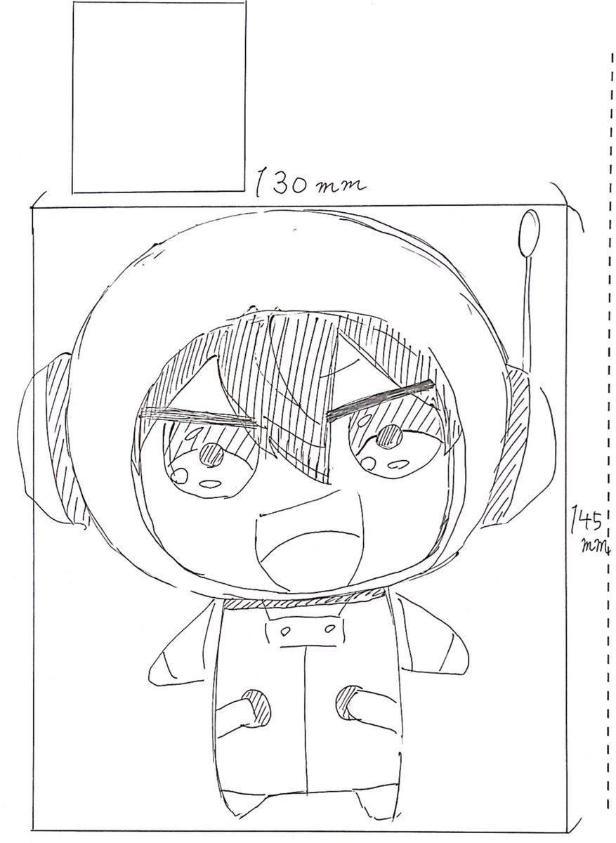 実際どれくらいの大きさになるのかなって
大きさ測ってざっくり描いたけどこの大きさ可愛 