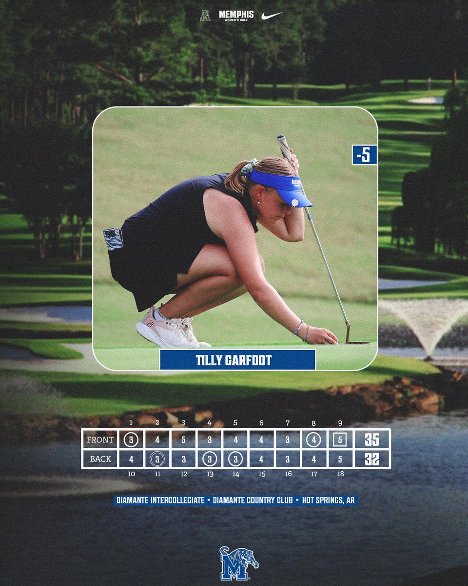 Birdies and an eagle, oh my 🤯

Tilly shot 5-under today (67) to tie her best collegiate round score and finished round two in first place!