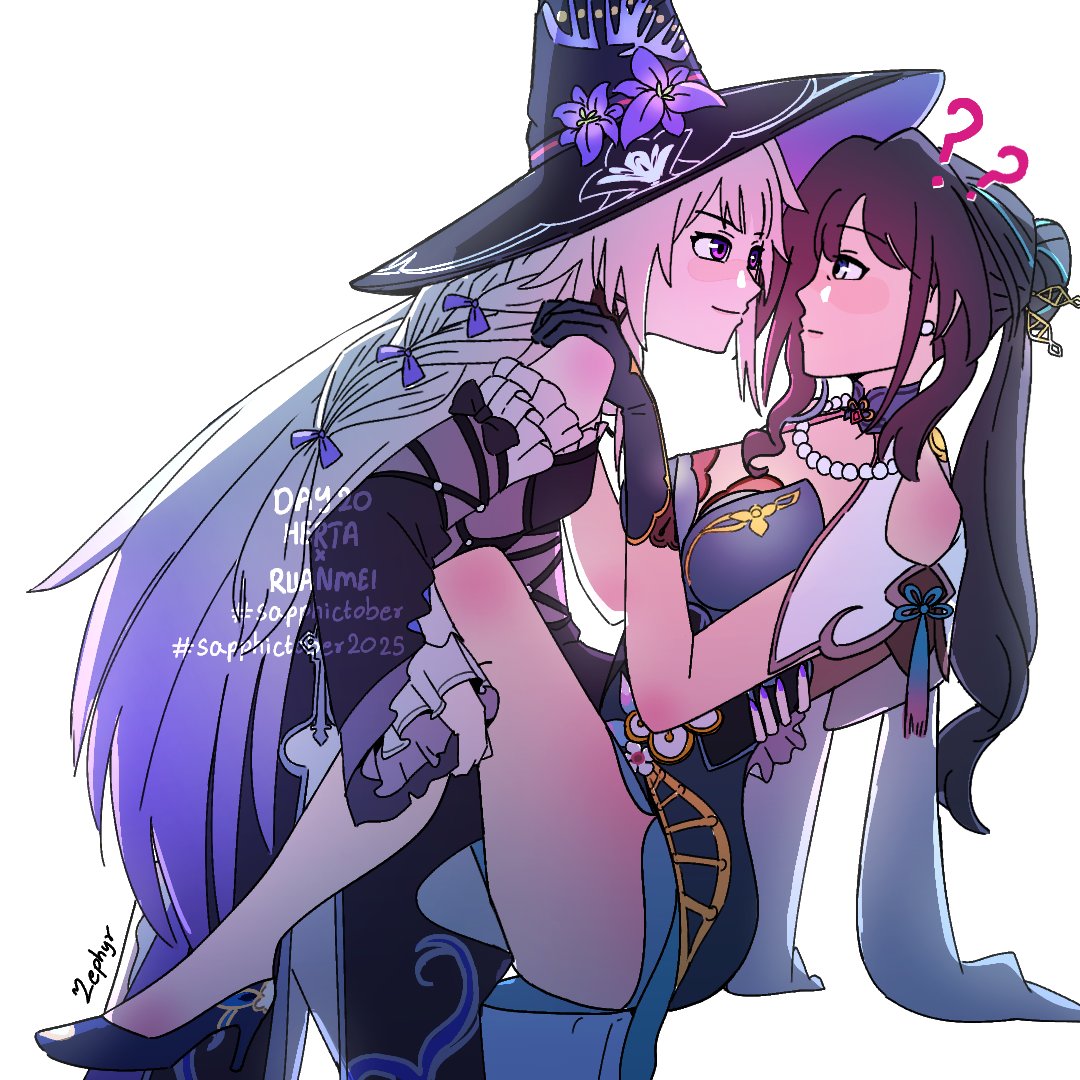 ZephyrCorner's tweet image. Day 20 - TheHerta x Ruanmei (Honkai Star Rail)
Had a feeling that Ruanmei be clueless and indifferent of any moves Herta pulls off 😅
~Zephyr
#sapphictober #HonkaiStarRail
#sapphictober2025