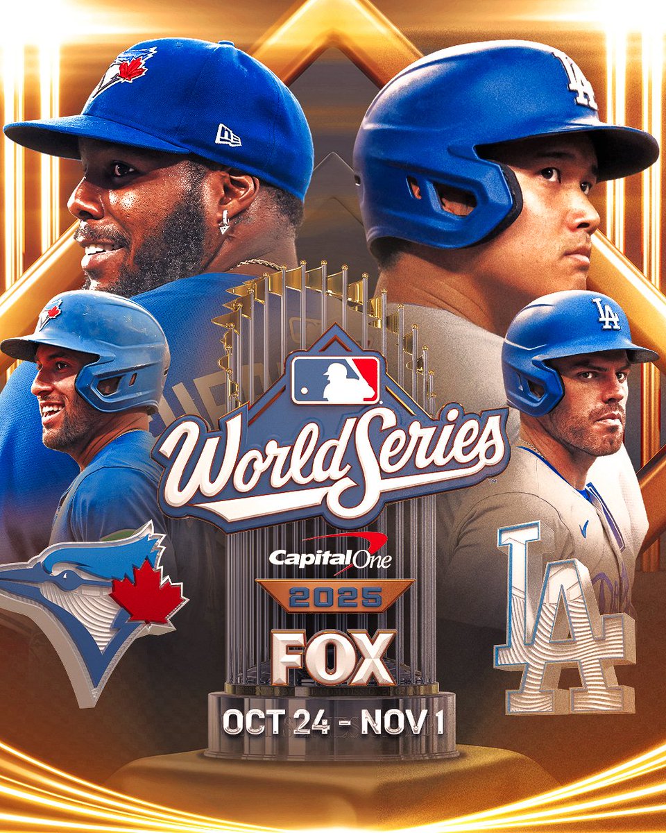 MLBONFOX's tweet image. BLUE JAYS VS DODGERS!
THE 2025 WORLD SERIES IS SET!