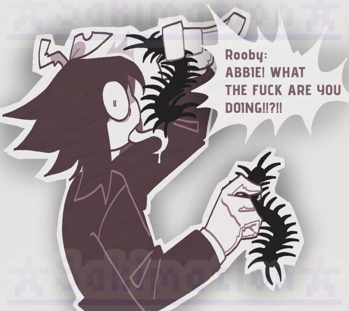 violet9704's tweet image. {{INTERACTION BAIT}}

you'd see Abbie eating centipedes in the kitchen a rare sight to see him eating in broad daylight he'd look at {{reader}} shocked and confused on why there here. 

". . ." 

/ haha I posted something after days