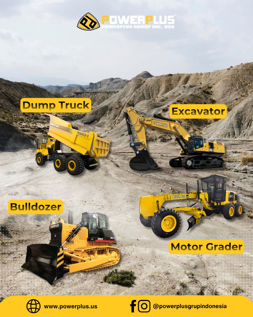 PowerplusgrupID's tweet image. SATU BRAND, SEGALA KEBUTUHAN PROYEK ANDA!
Kenalkan line-up andalan dari POWERPLUS:

✅ Excavator
✅ Dump Truck
✅ Bulldozer
✅ Motor Grader

Kinerja maksimal dan efisiensi optimal!

📞 Untuk informasi lebih lanjut dan harga: ✆ +62 811-8112-8882

#POWERPLUS #heavyequipment