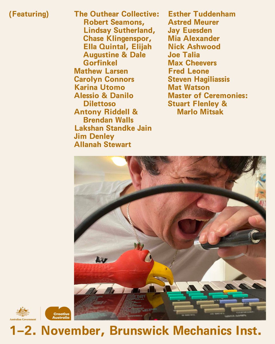 Safe in Sound Festival 2025 (SIS) curated by Robbie Avenaim. This two-day celebration of experimental music embraces difference, creativity, and community. 4 - 9pm, Sat 1 + Sun, 2 Nov, BMI (Next Wave) Tickets via link lnkd.in/gwQgYwz7