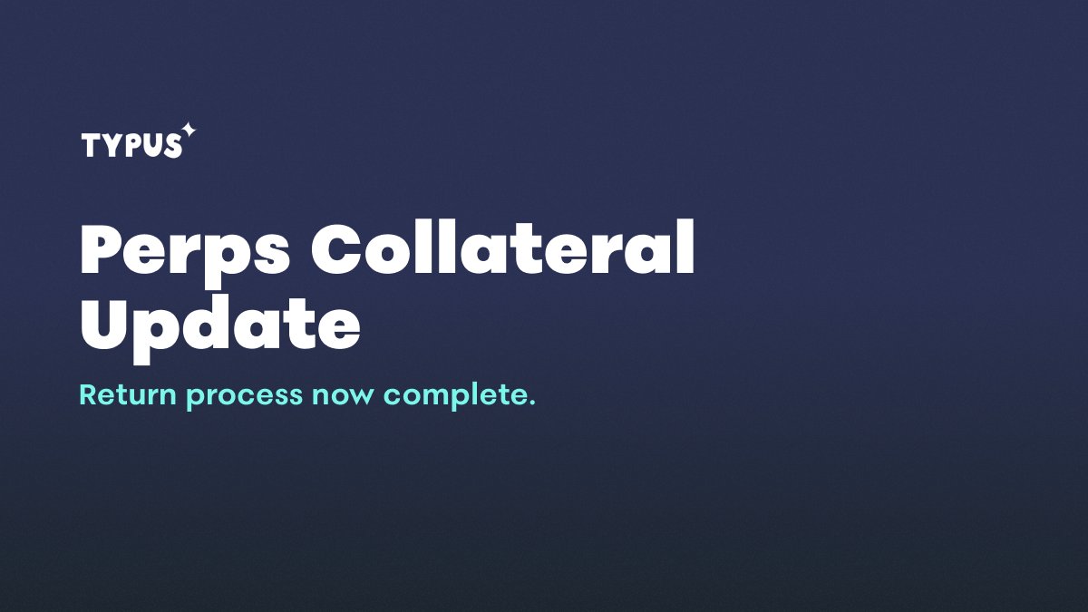 Perps Collateral Update:

We have completed the return of collateral for all paused perpetual positions and active orders.

The original collateral amount for each, ignoring unrealized PnL, has been sent directly to user wallets by the team.

Please check your wallets to confirm