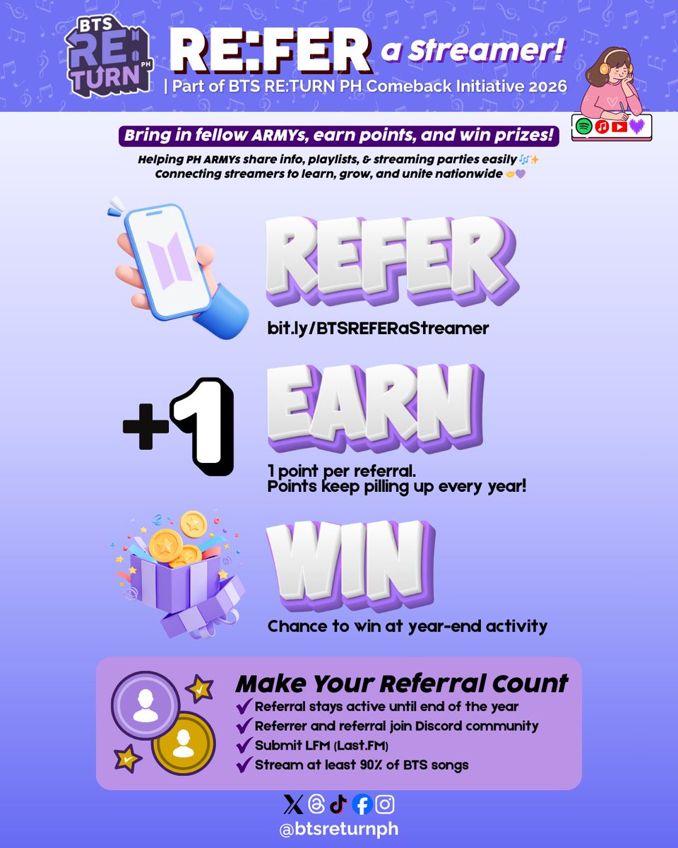 TheARMYPulsePH's tweet photo. π RE:FER A STREAMER
Empower the Sound of ARMY!
Every play, every stream, every beat counts!
And every ARMY counts. π
Letβs honor PH streamers powering BTSβ comeback! π§
π https://t.co/SHgeR48CJH
π https://t.co/1HQO5jEpzS
#BTSRE_TURNPH #BTSReFer #PHARMYsUnite https://t.co/GsL1awvAMG