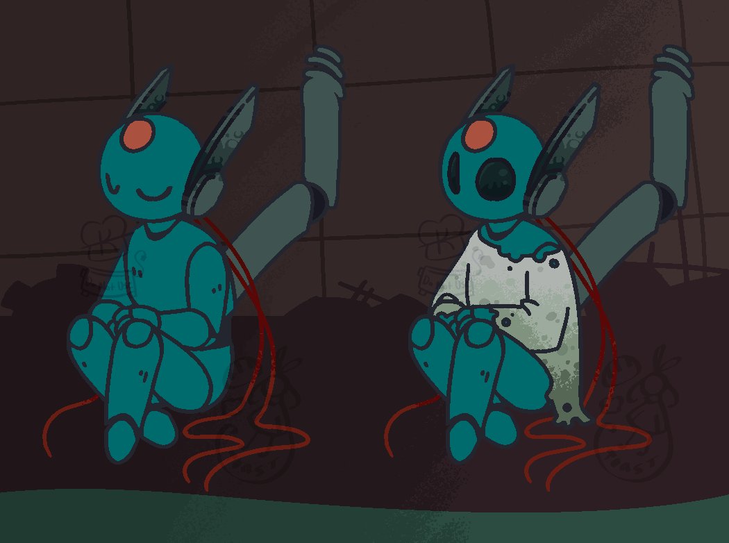 The_KawaiiToast's tweet image. I made a Moon ref for someone at one point! I like how I colored her antenna a lot still.

#lookstothemoon #rainworld #iterator