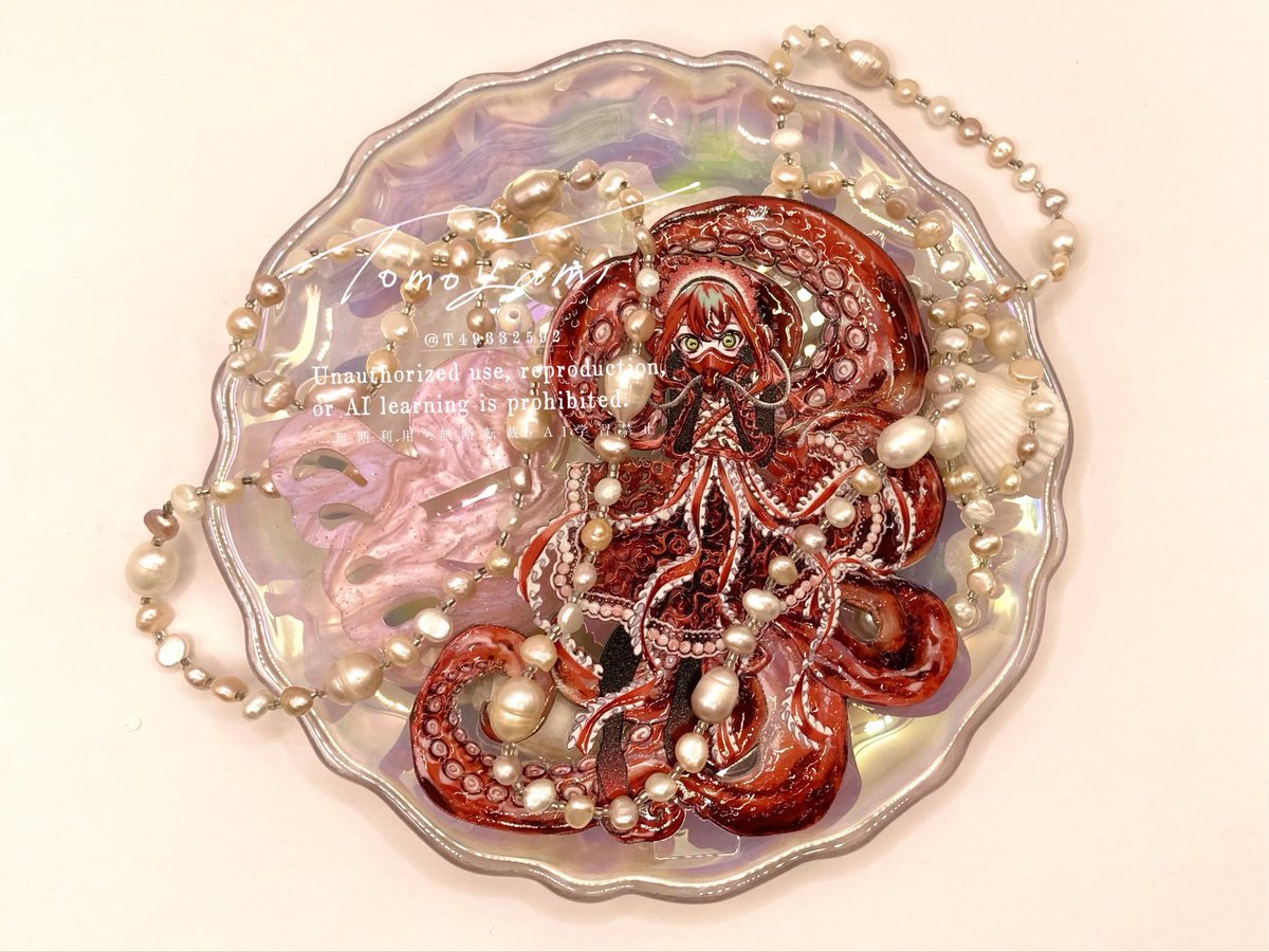 「8本足」  
🐙❤️アクリルスタンド
size:120mm 印刷:Yousei印刷(<a href="/yousei_info/">Yousei印刷</a>)
#Tomoyami_acrylics