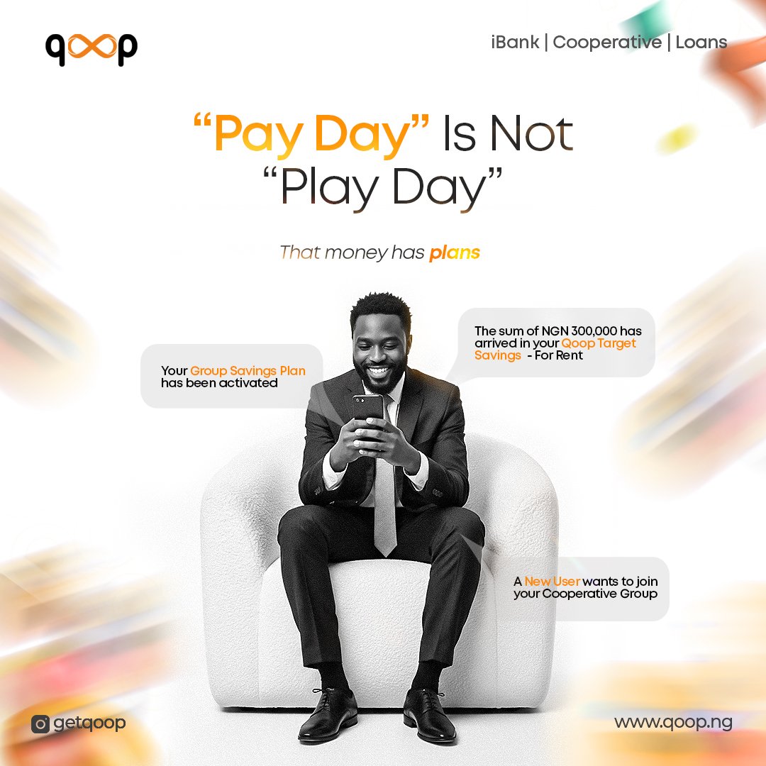 getqoop's tweet image. Before the spending fever hits, secure your future. Use QOOP to easily lock down your Group Savings, fund your Target Goals, and make your Cooperative Contributions, all before you spend a dime. #MoneyDiscipline #QOOPFirst #SpendSmart #SecureTheBag #BudgetLikeYouMeanIt