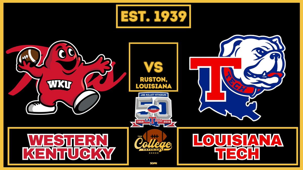 The College Experience (@tceonsgpn) on Twitter photo We got another #CUSA banger tomorrow night that could be a preview of the CUSA Championship game as Western Kentucky heads to Ruston, LA in a series that goes back to the 1930's.
Score Prediction and who you got?
#WKU #Tops #WesternKentucky #LaTech #LouisianaTech #CFB We got another #CUSA banger tomorrow night that could be a preview of the CUSA Championship game as Western Kentucky heads to Ruston, LA in a series that goes back to the 1930's.
Score Prediction and who you got?
#WKU #Tops #WesternKentucky #LaTech #LouisianaTech #CFB