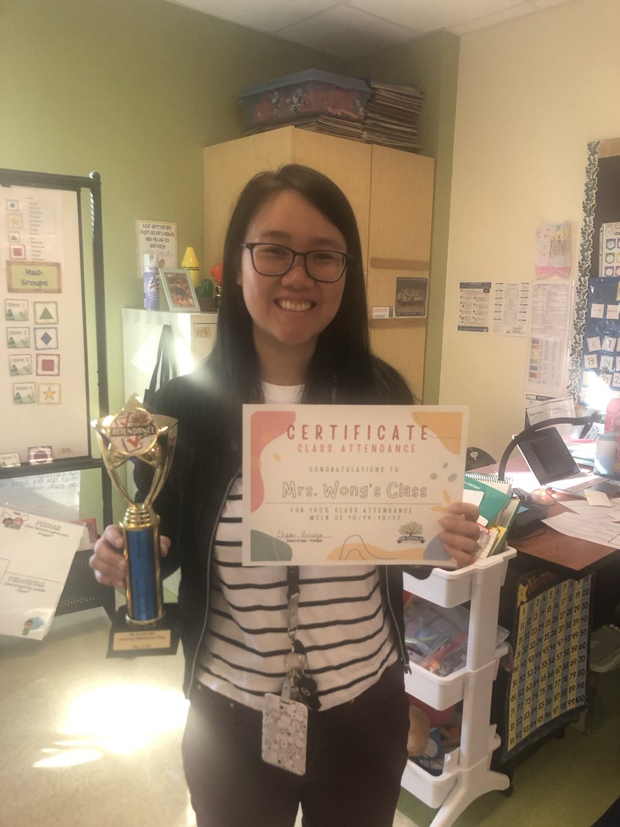 Congratulations to Mrs. Wong’s 1️⃣st grade class <a href="/dezavalaesa/">Lorenzo de Zavala</a>. They achieved 100% attendance last week 🙌🏽 They get a certificate, trophy, and coupon for Chick Fil A. Way to go lions 👏🏽 <a href="/teka1920/">Temeka</a> <a href="/Mrs_NVG/">Mrs. Glover</a> <a href="/GPISDCounseling/">GPISD Counselors</a> <a href="/ArriagaChaem/">Chaem Arriaga</a> 
#attendancematters