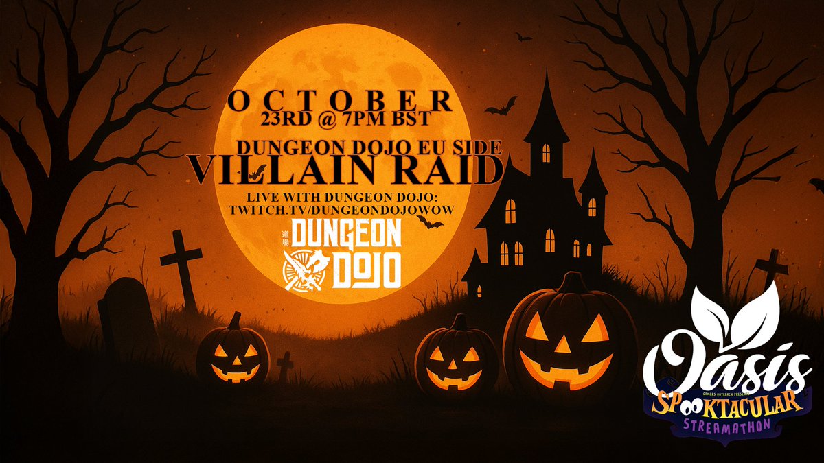 Our wonderful friends at <a href="/dungeondojowow/">Dungeon Dojo</a> are helping us once again with our event and hosting a VILLAIN RAID over on their channel. They'll be going live in about 45 minutes so be ready to join them soon!

twitch.tv/dungeondojowow