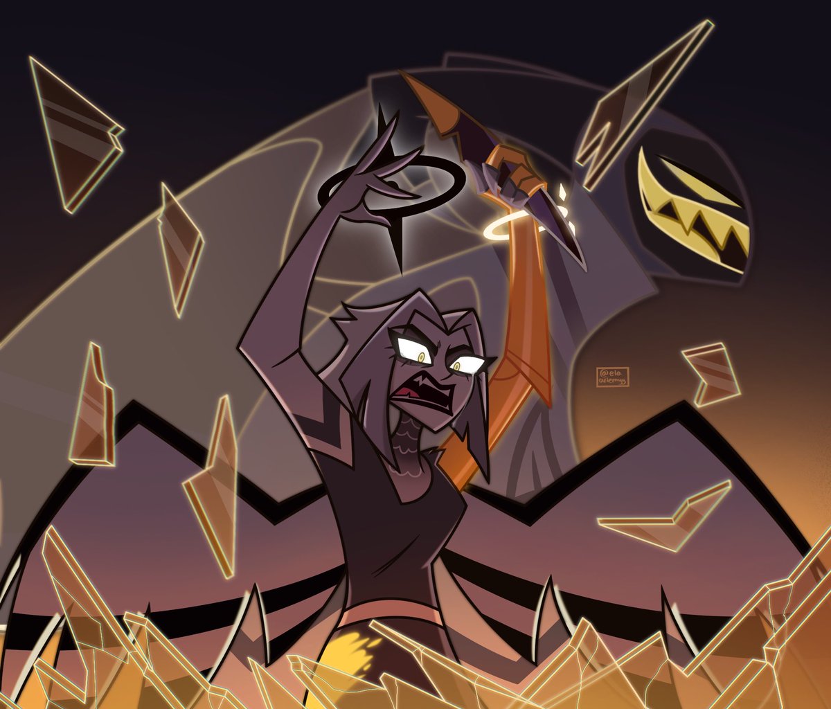 “‘𝘌𝘺𝘦 𝘧𝘰𝘳 𝘢𝘯 𝘦𝘺𝘦’ 𝘴𝘢𝘺𝘴 𝘺𝘰𝘶 𝘰𝘸𝘦 𝘮𝘦 𝘢 𝘥𝘦𝘣𝘵!” ⚡️⚔️

#Lute #HazbinHotel #guitarspear