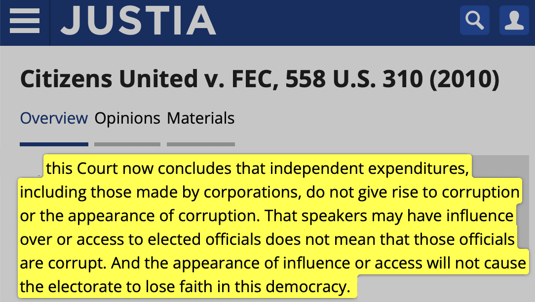 Every now and then I go back and read the Citizens United ruling to see if it is as unhinged as I thought, and every time I do that I see it is actually far more deranged than I remembered.

LeverNews.com/book