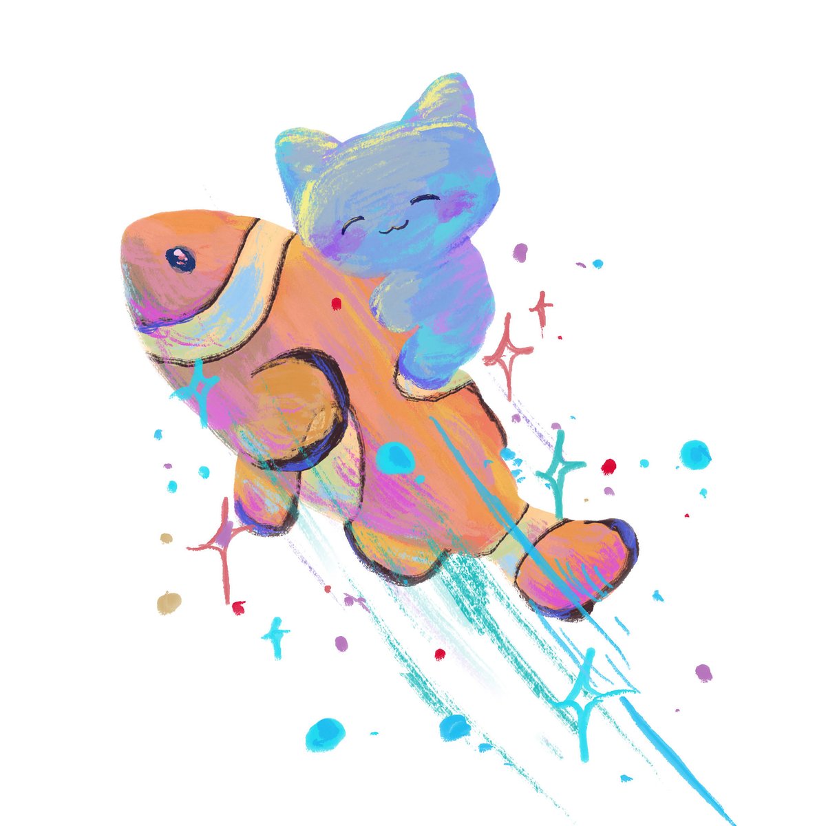 最近は幸せそうなねこを描いたりしています！！
幸せそうなねこを見るのが好きだからです🐈