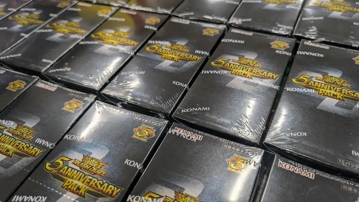 【#ラッシュデュエル 商品情報】
発売中❗

／🎊
遊戯王ラッシュデュエル
5th ANNIVERSARY PACK
＼🎊

当店では遊戯王カードゲームポイントの付与も可能‼️
ぜひお買い求め下さい😊