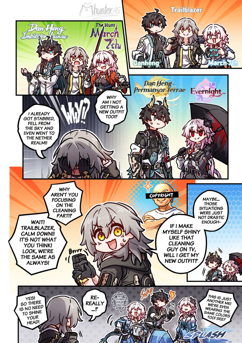 mhunter_45's tweet image. So almost dying 3 times isn't enough to get a new outfit?
#HonkaiStarRail #danheng #Evernight
