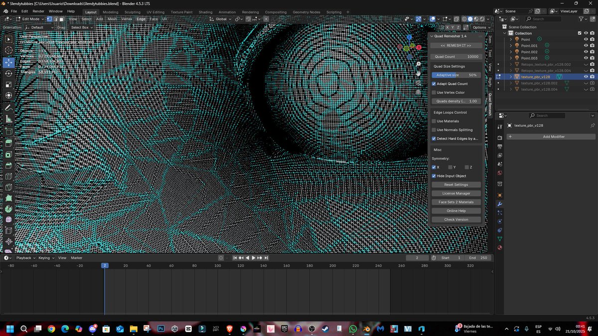 PaimaModels's tweet image. viendo modelos antiguos encontre este al que le hice un remesh extremo, esta HORRIBLE KJDSKJ, hora de hacerle retopologia para que quede un walten todo bonito 

#slendytubbies #slendytubbies3 #zeoworks #blender
